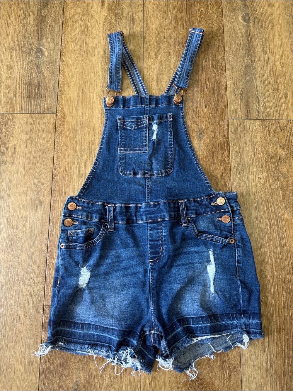 JUSTICE Kids Denim Short Overalls - Blue Size 18